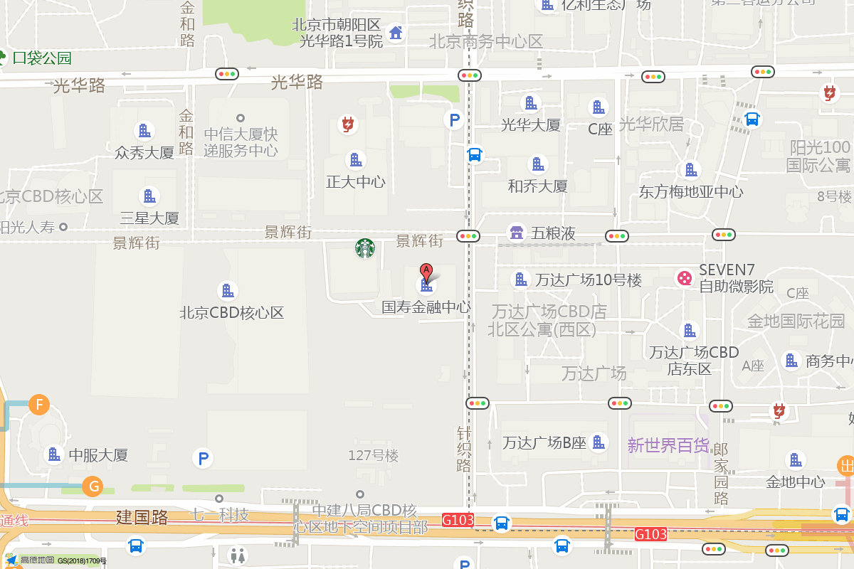 国寿金融中心在高德地图中的位置