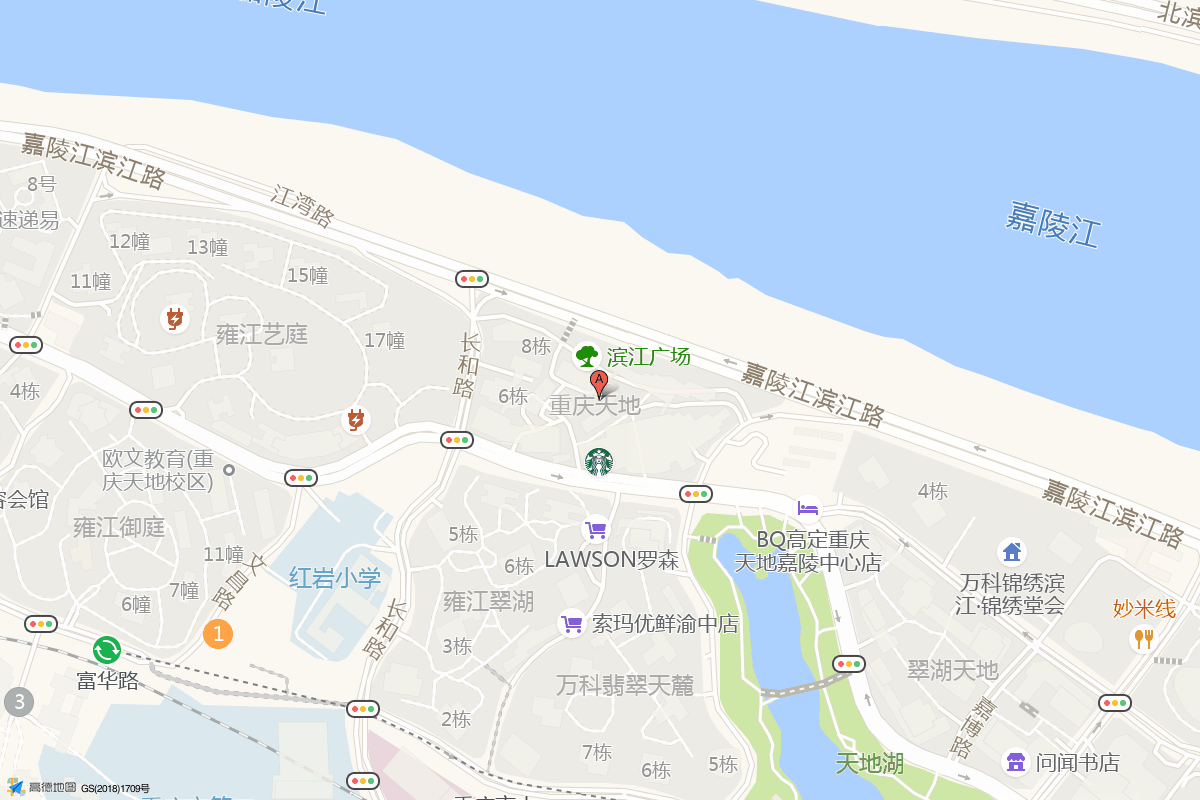 重庆天地在高德地图中的位置