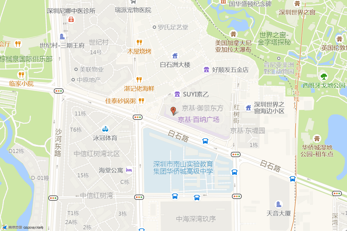 沙河天虹在高德地图中的位置