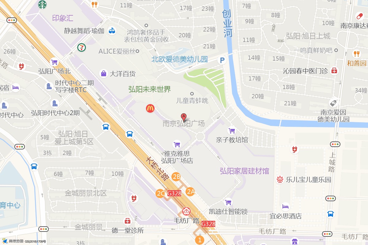 南京弘阳广场在高德地图中的位置