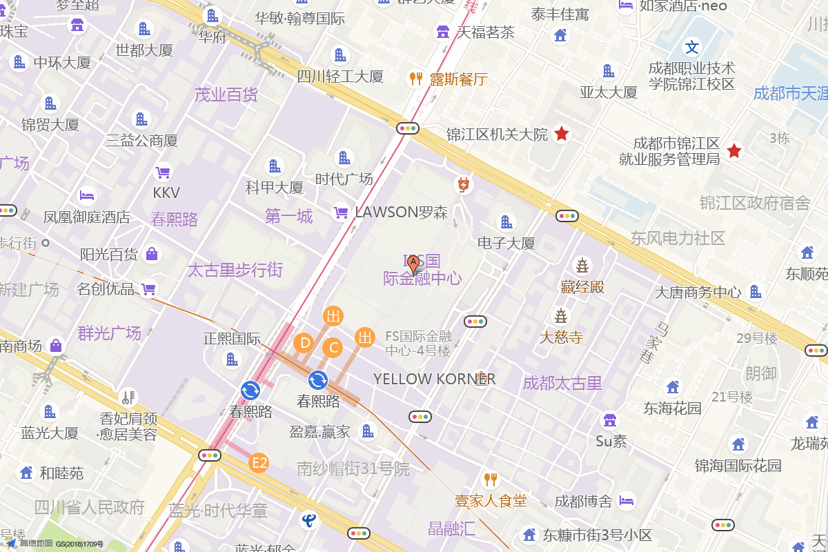 成都IFS在高德地图中的位置