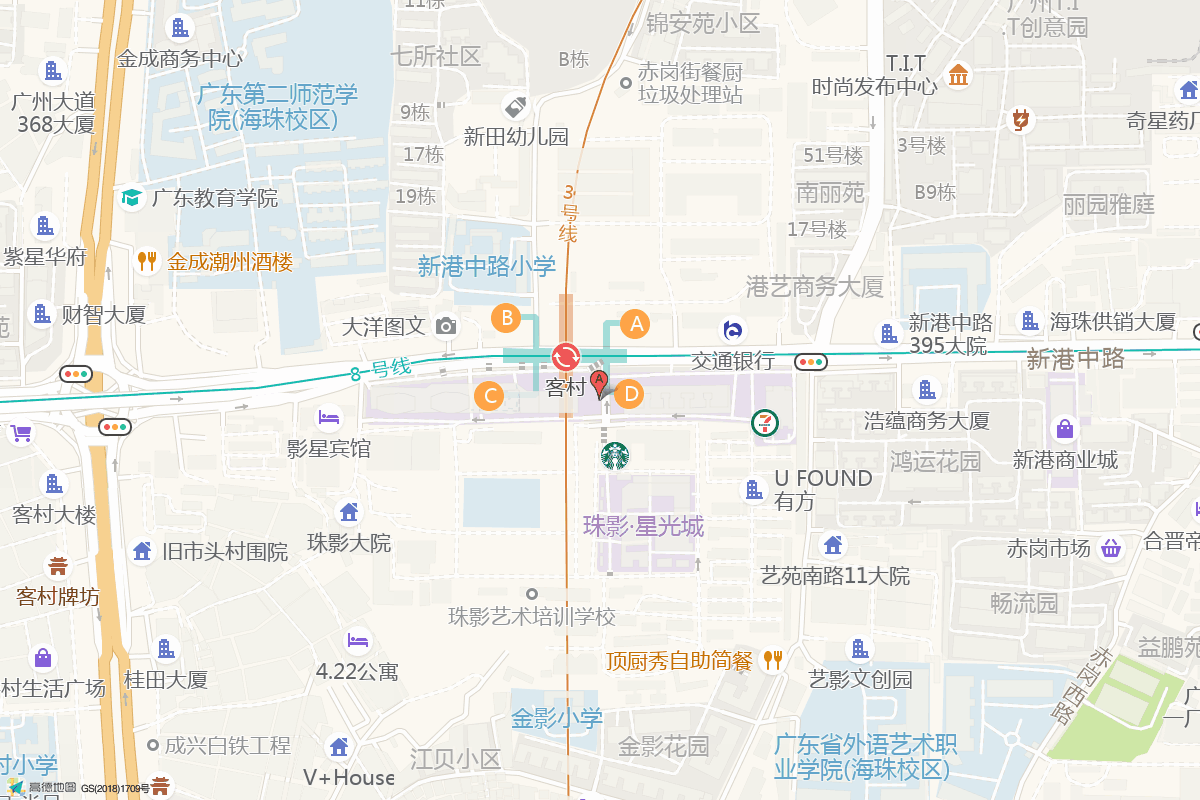 丽影广场在高德地图中的位置