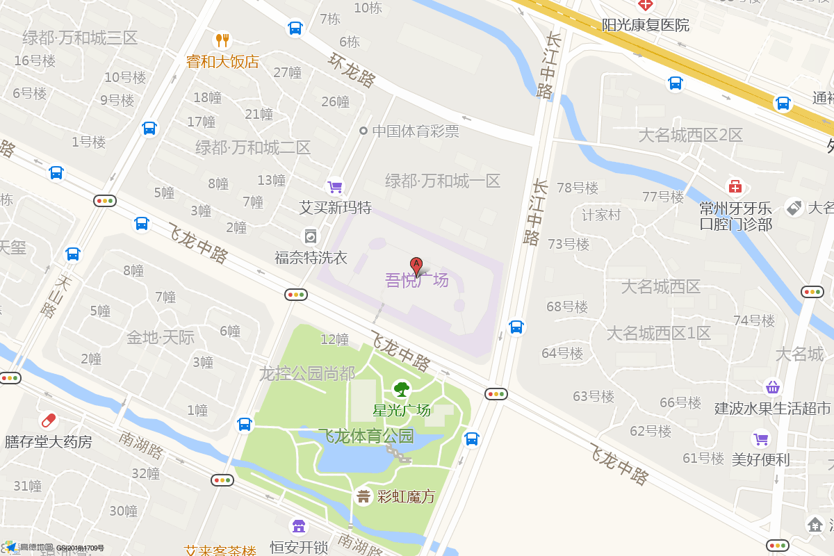 飞龙吾悦广场在高德地图中的位置