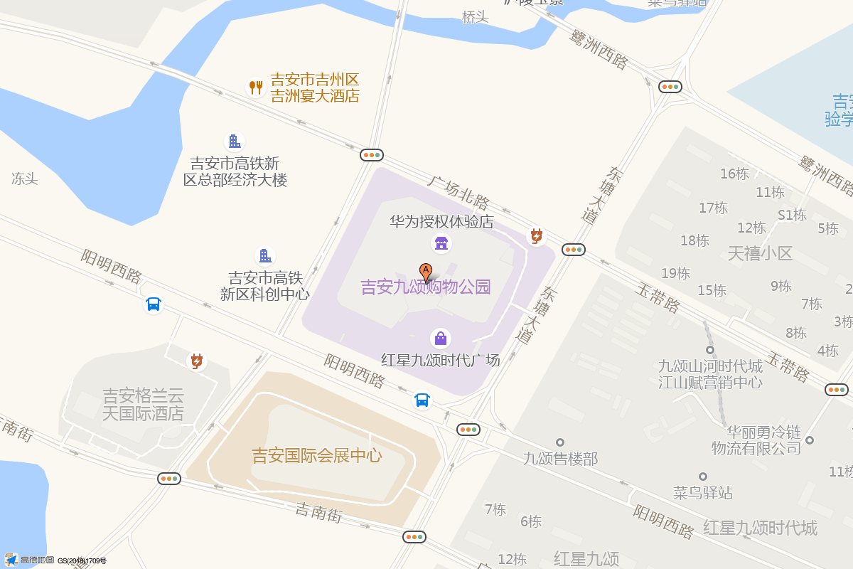 吉安吾悦广场在高德地图中的位置