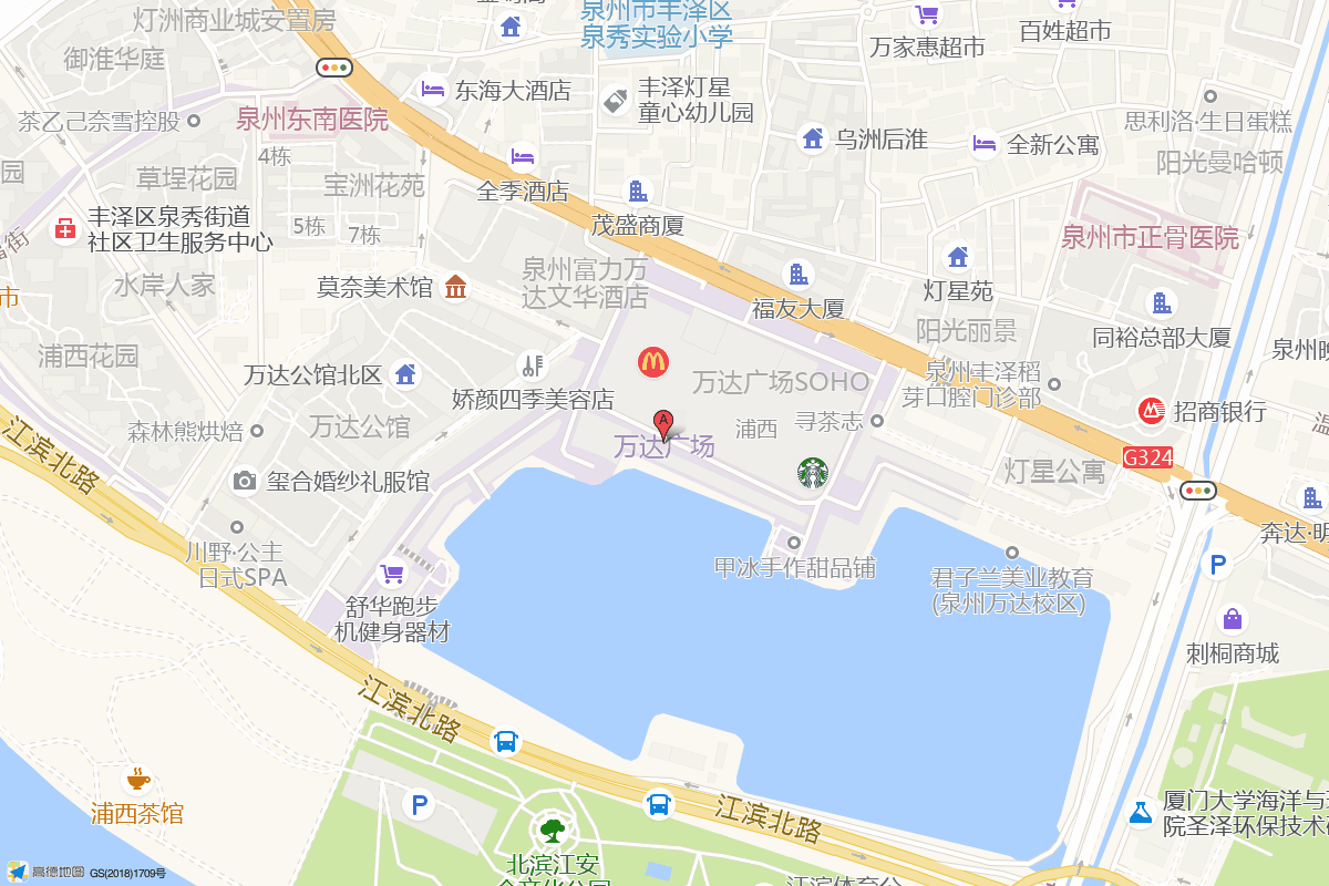 泉州浦西万达广场在高德地图中的位置