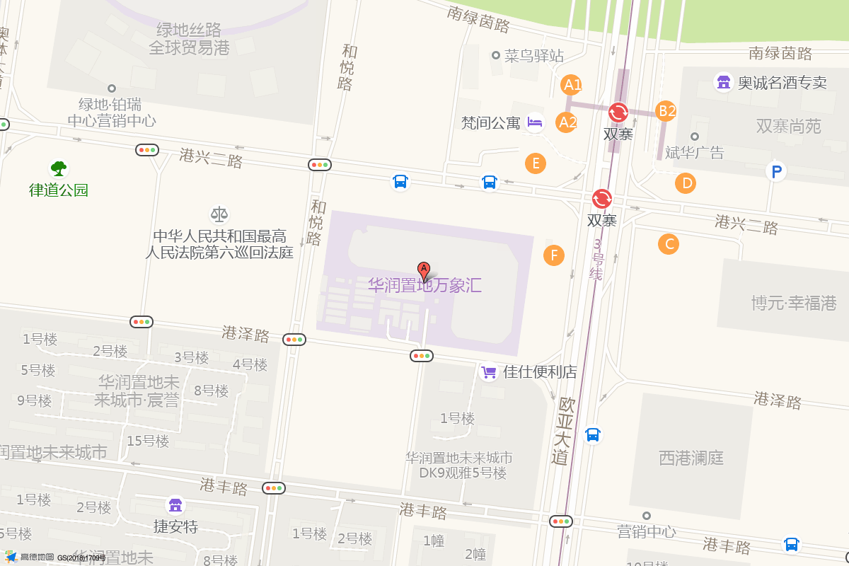 西安浐灞万象汇在高德地图中的位置