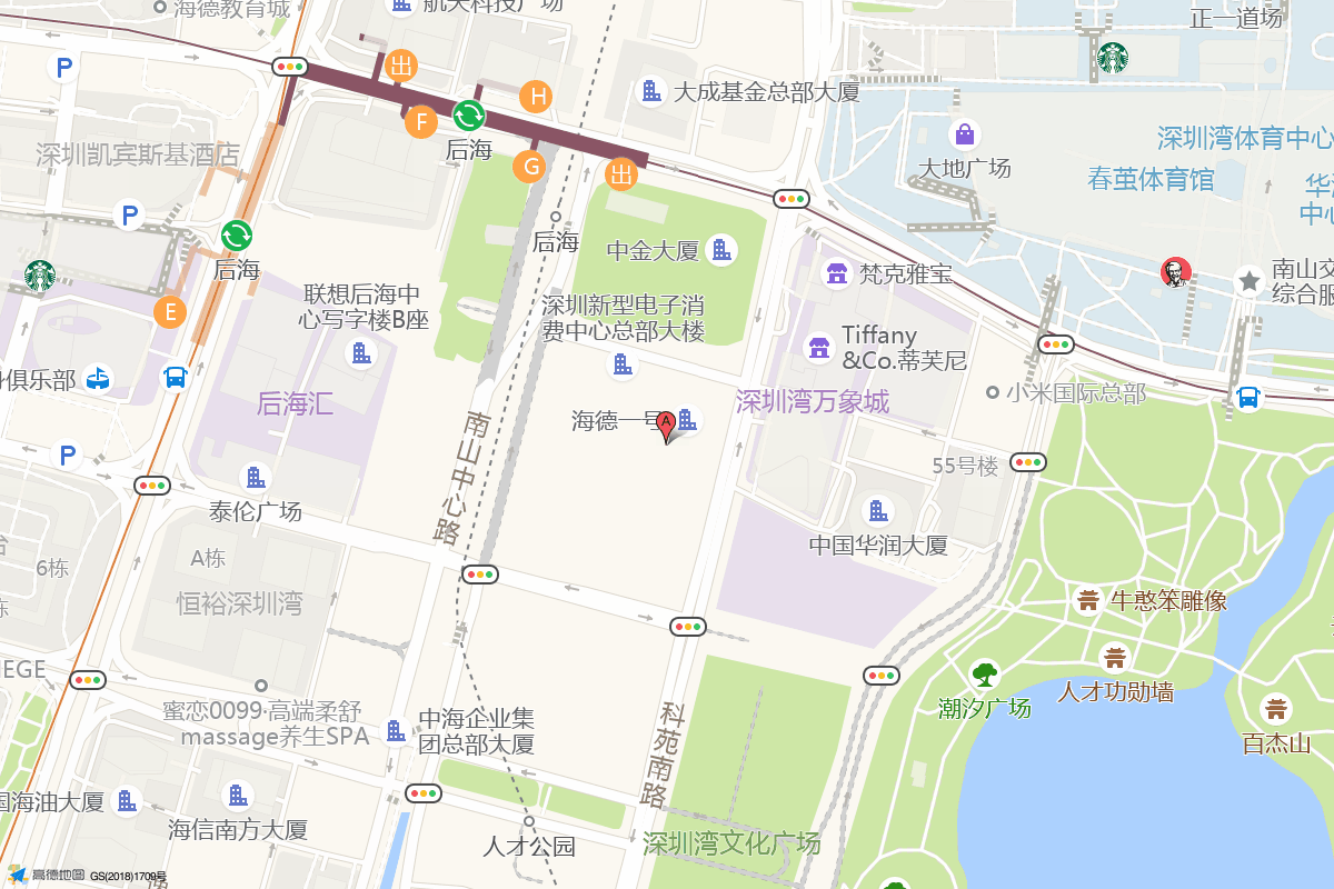 深圳湾万象城在高德地图中的位置