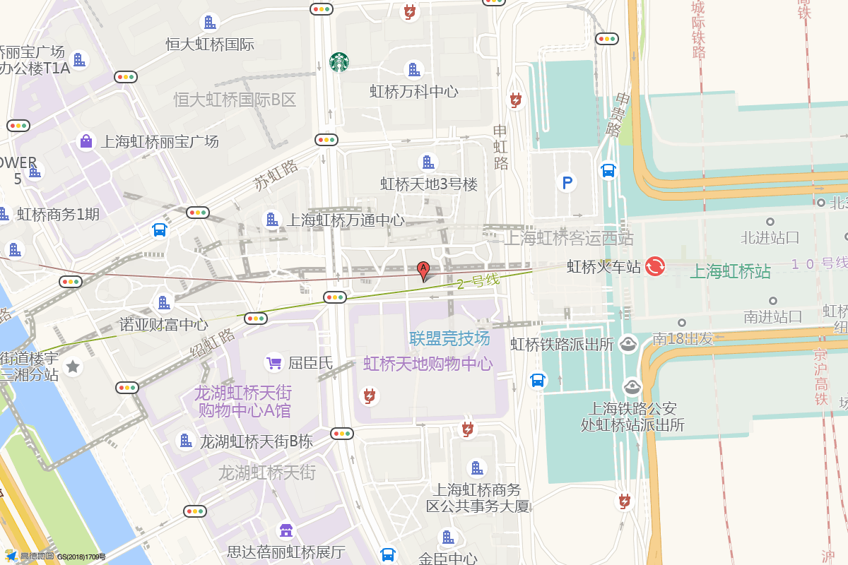 虹桥天地在高德地图中的位置
