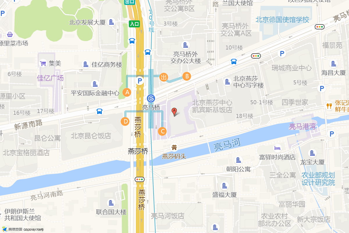 北京燕莎友谊商城在高德地图中的位置