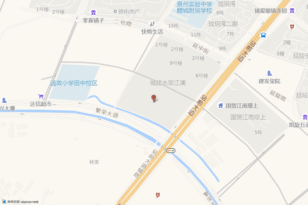 鲤城万达广场在高德地图中的位置