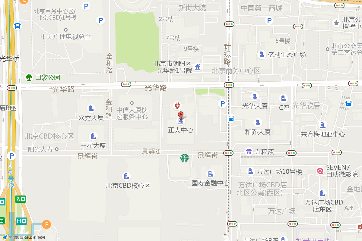 正大中心在高德地图中的位置