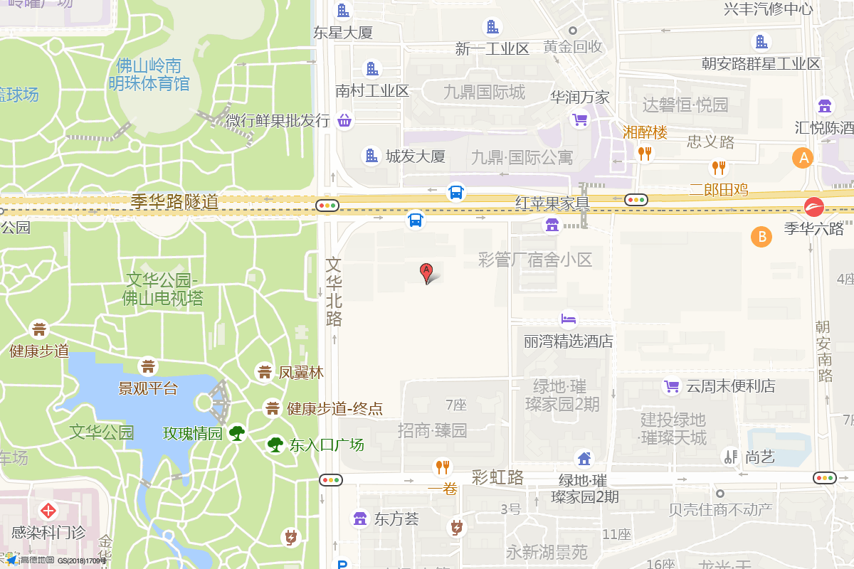 佛山万象天地在高德地图中的位置