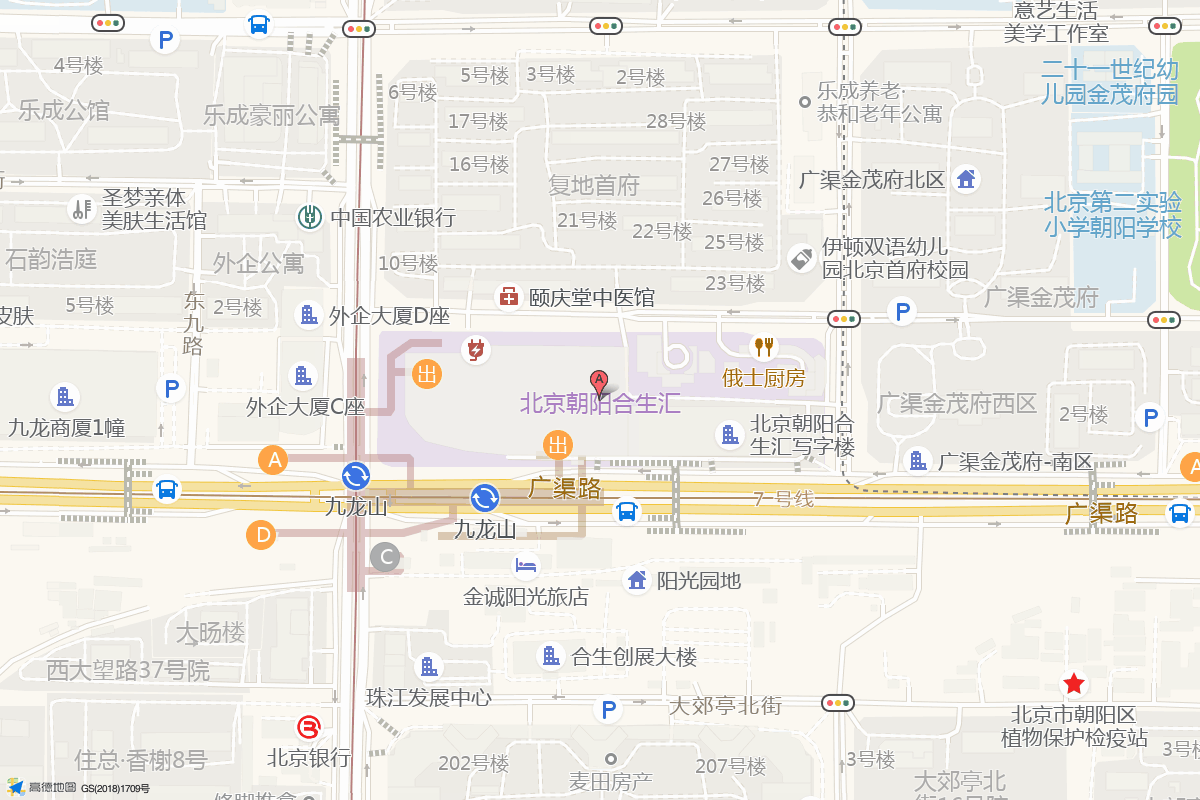 北京朝阳合生汇在高德地图中的位置