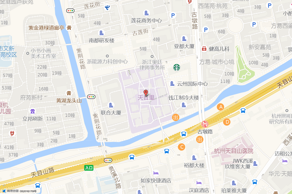 天目里在高德地图中的位置