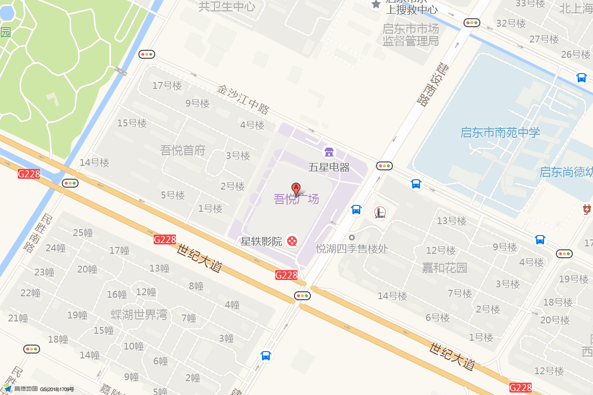启东吾悦广场在高德地图中的位置