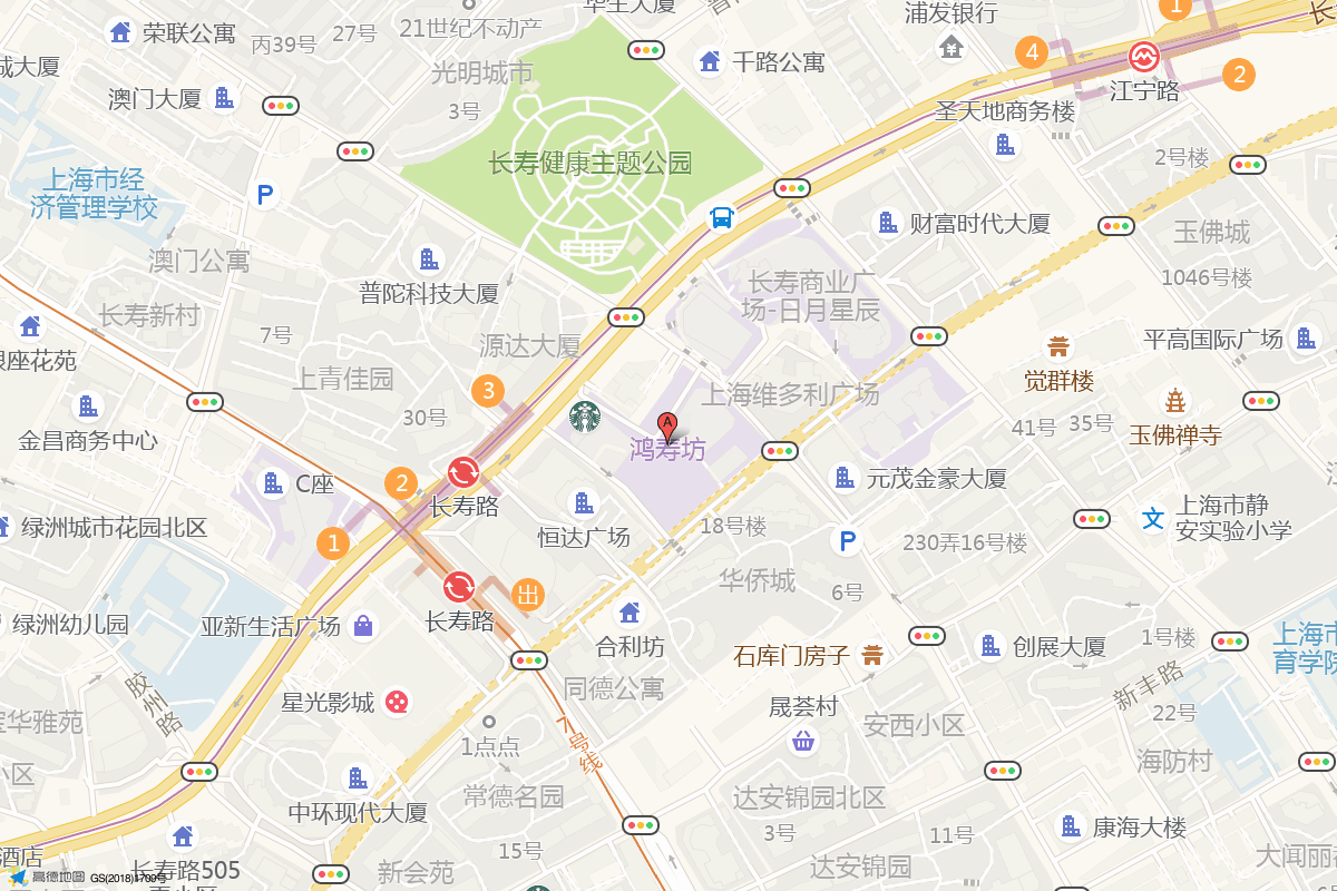 上海鸿寿坊在高德地图中的位置