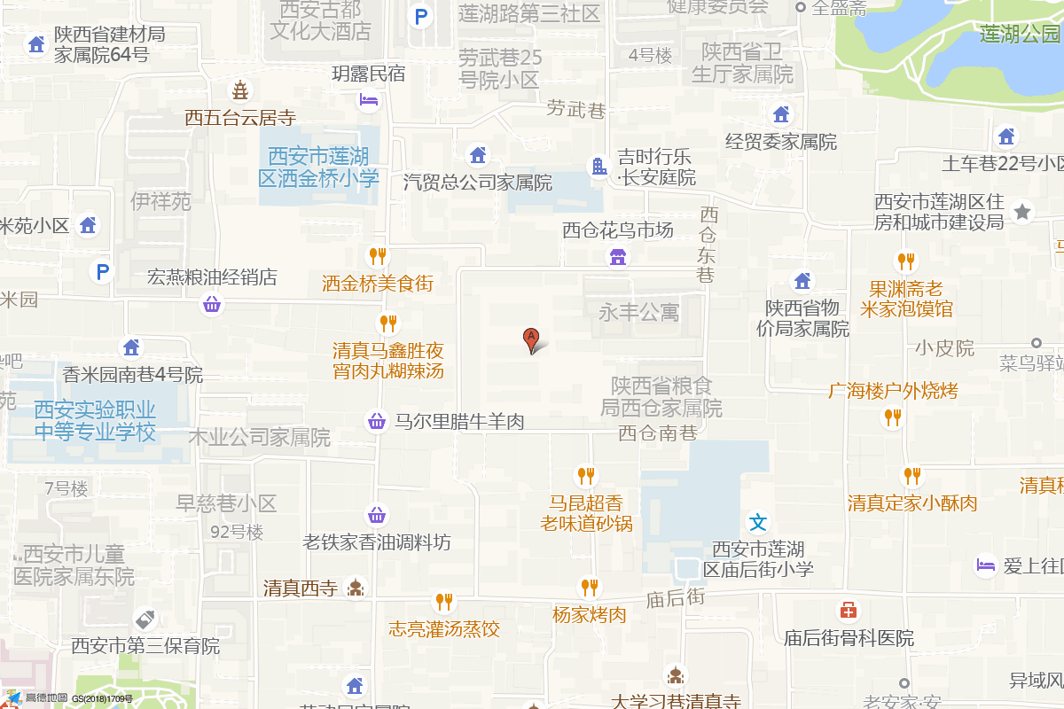 西仓市集文创公园在高德地图中的位置