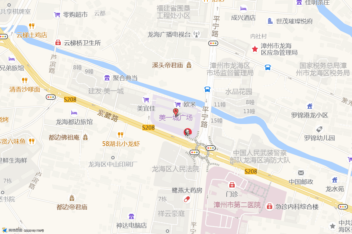 建发美一城在高德地图中的位置