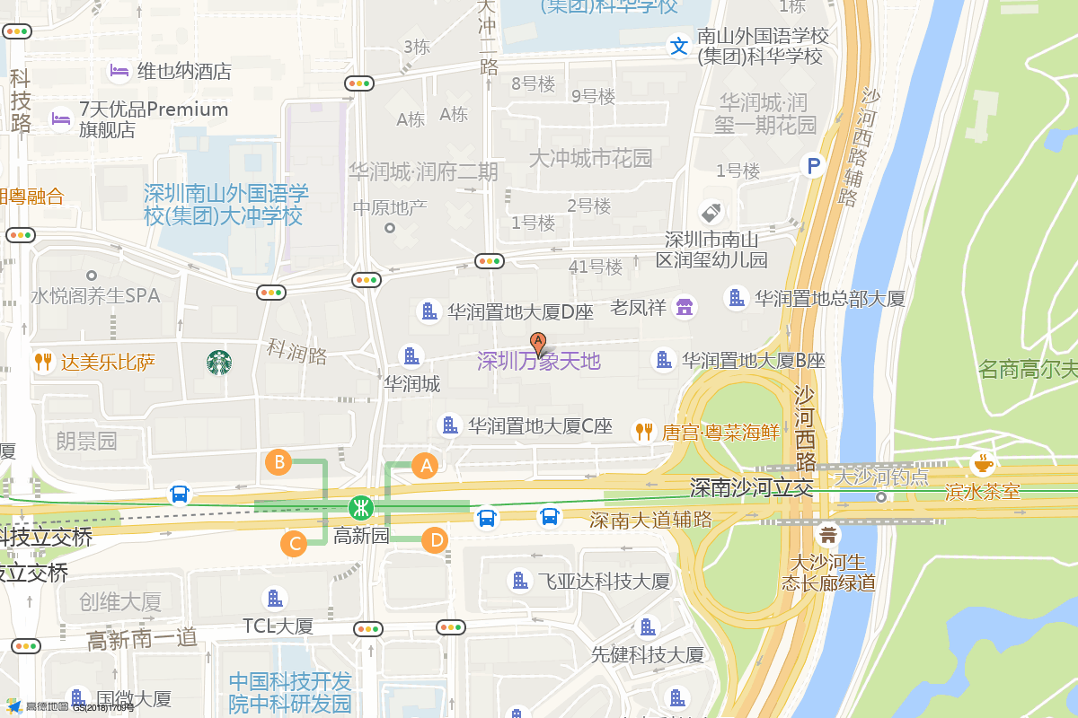 深圳万象天地在高德地图中的位置