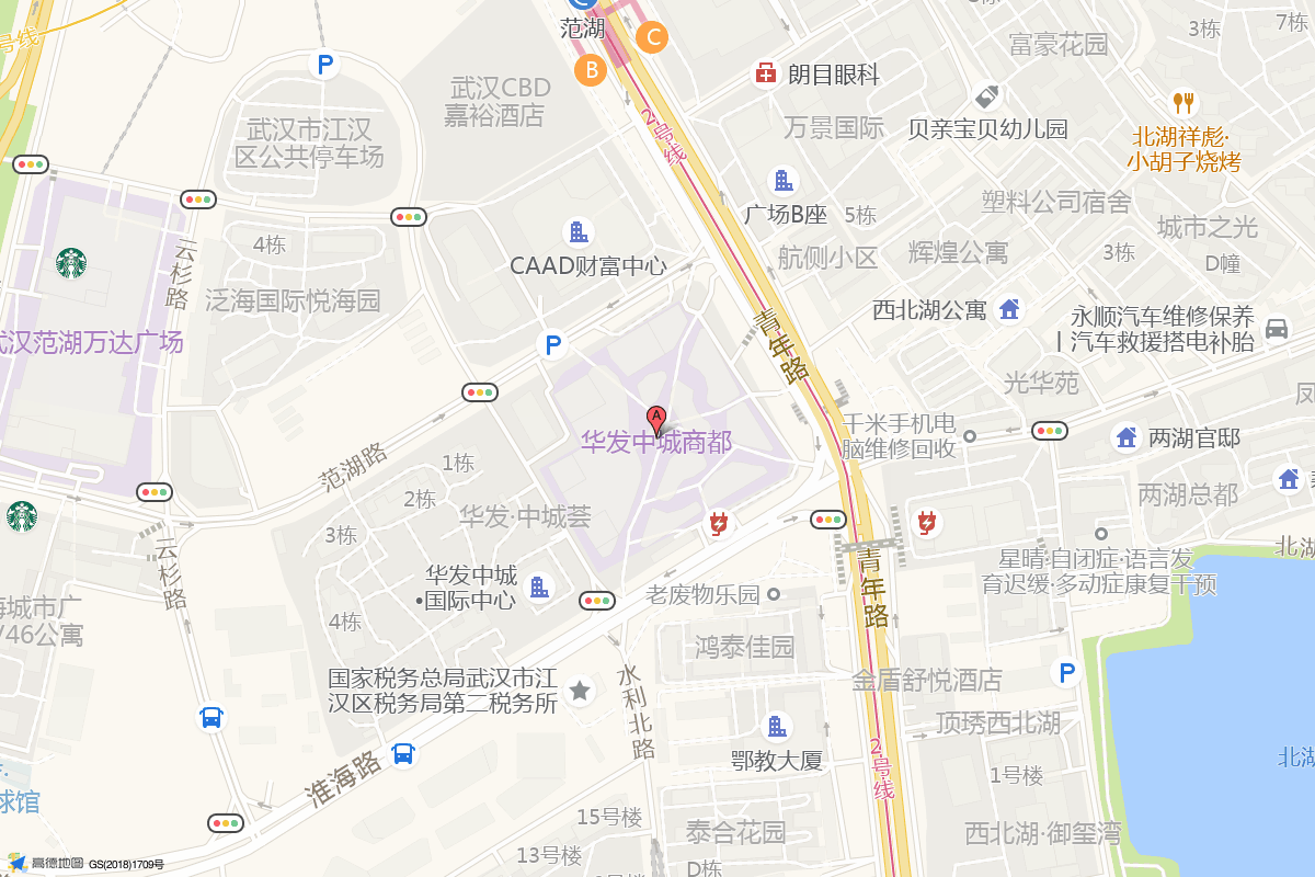 武汉华发中城商都在高德地图中的位置