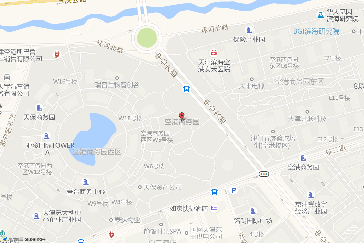 空港商务园在高德地图中的位置