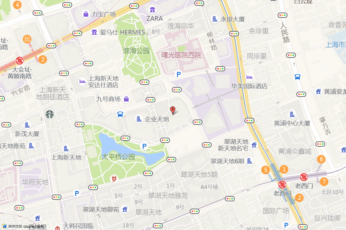 新天地湖滨道在高德地图中的位置