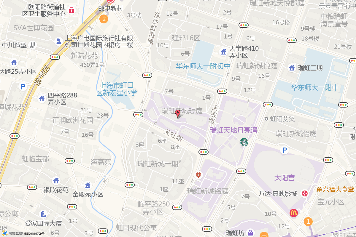 星星堂在高德地图中的位置