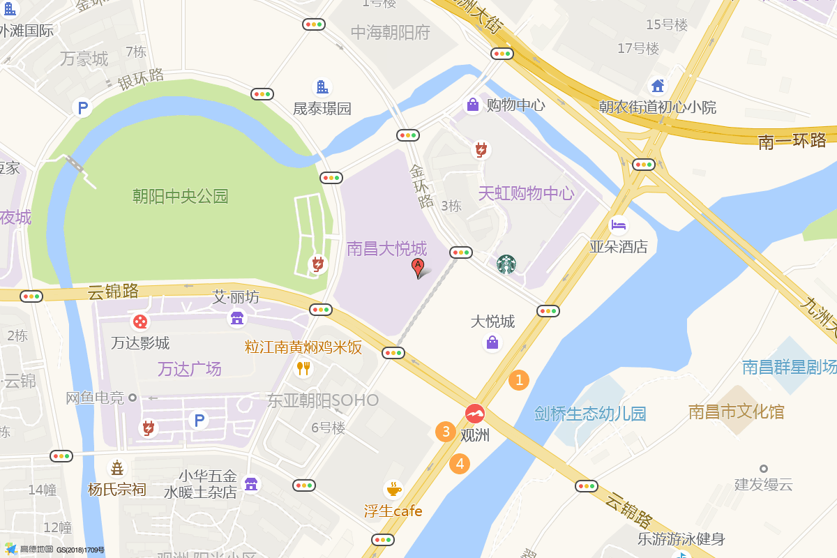 南昌大悦城在高德地图中的位置