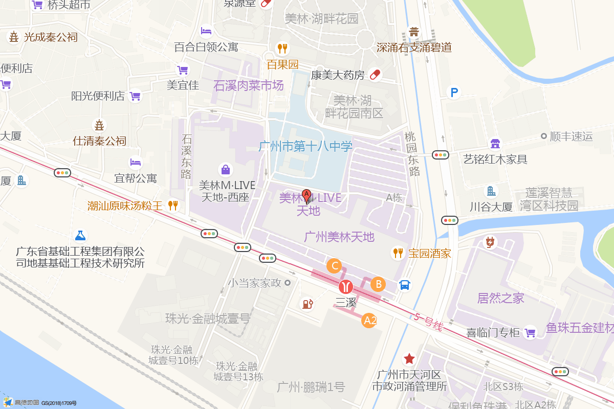 美林M·LIVE天地在高德地图中的位置