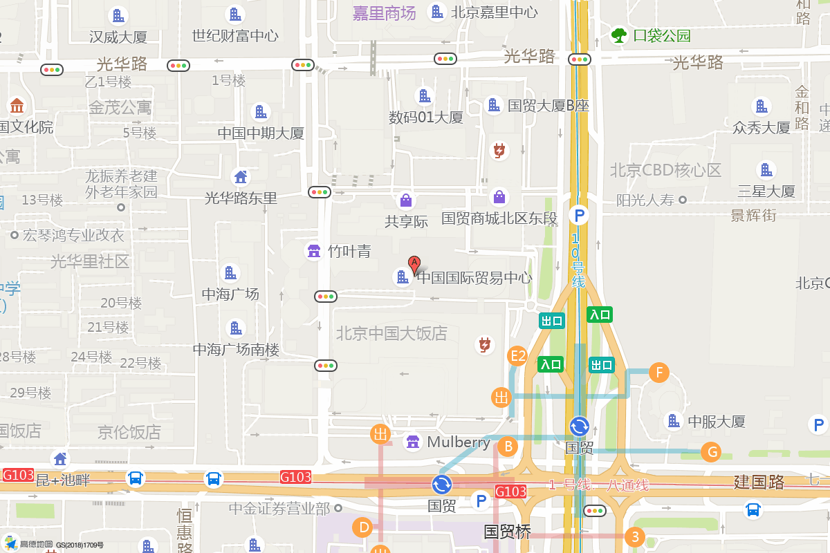 北京国贸商城在高德地图中的位置