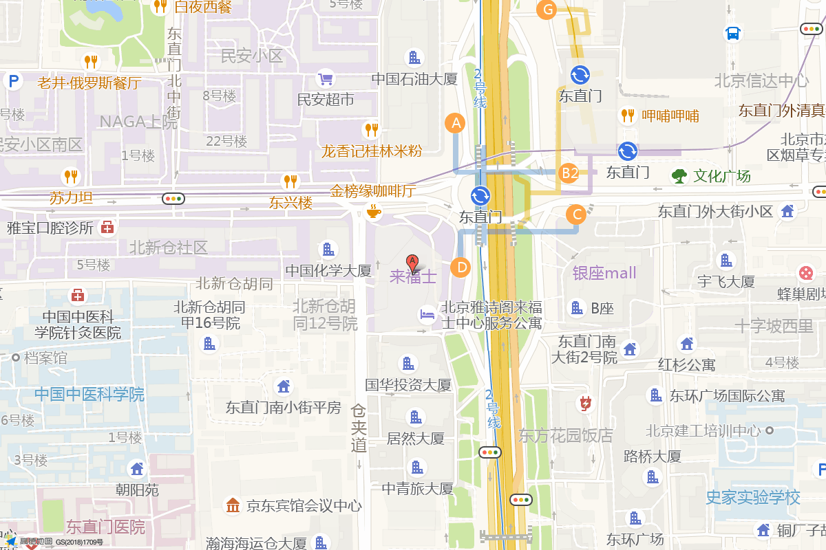 北京来福士在高德地图中的位置