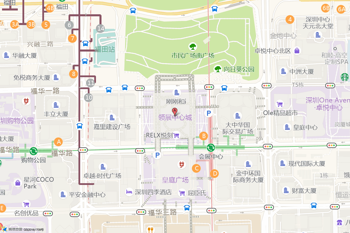 深圳领展中心城在高德地图中的位置