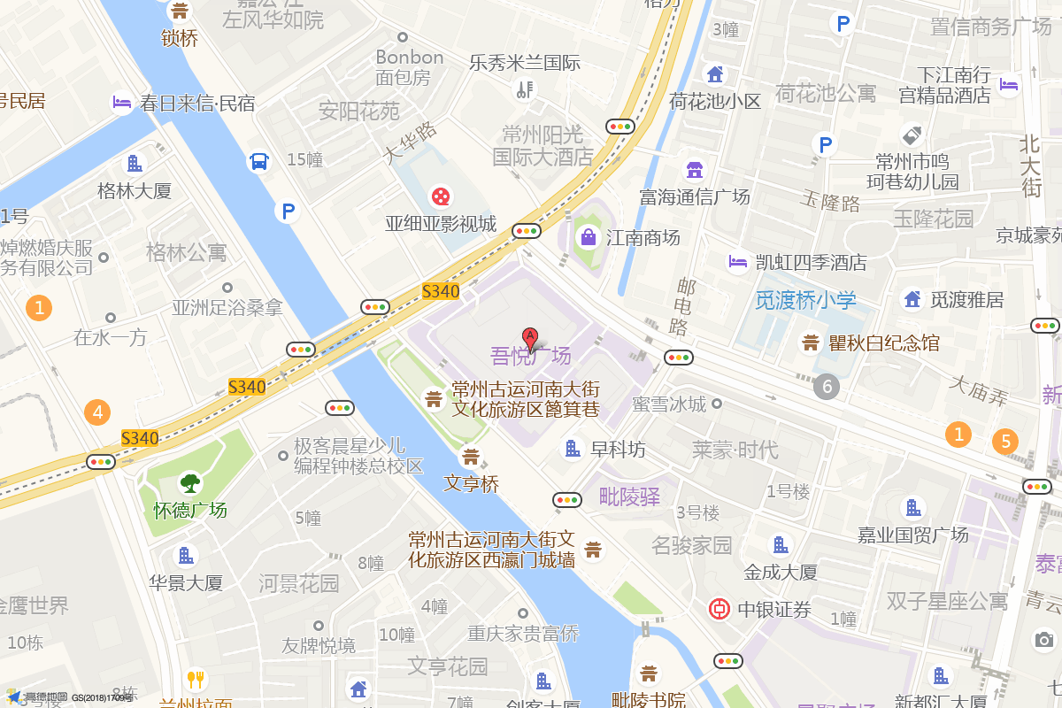 钟楼吾悦广场在高德地图中的位置