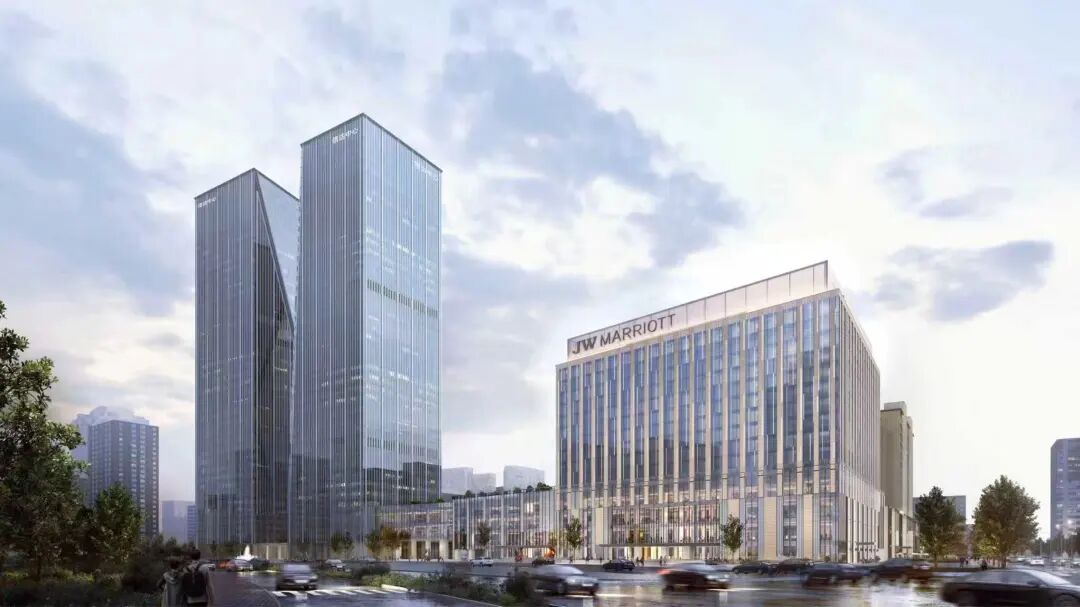 酒店与商业相邻的城市界面;北京东直门JW万豪酒店效果图